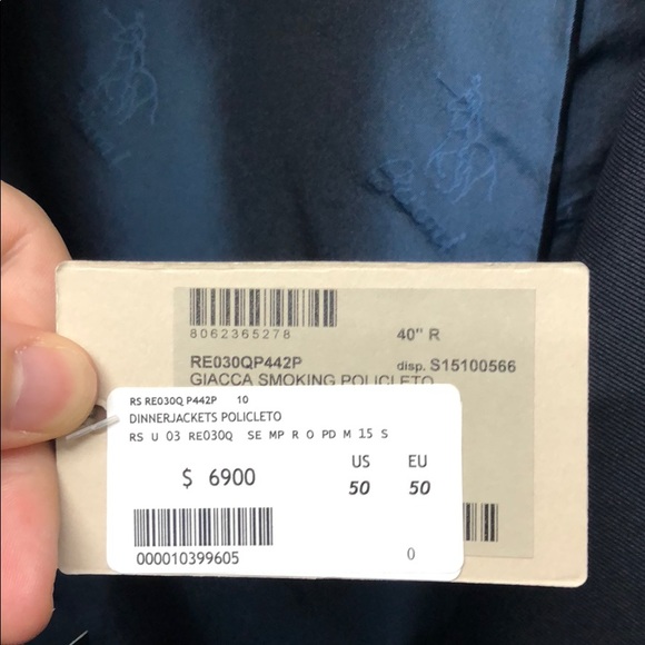 $6900 Brioni aqua silk dinner jacket. Eu 50- US 40 - Picture 5 of 8